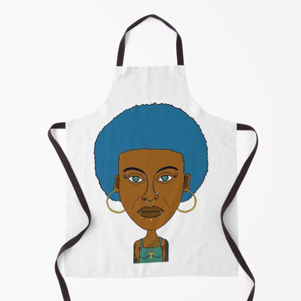 Item preview, Blue Afro Black Altgirl – Ankh & Piercings. Illustration. designed and sold by Eric Sintès.