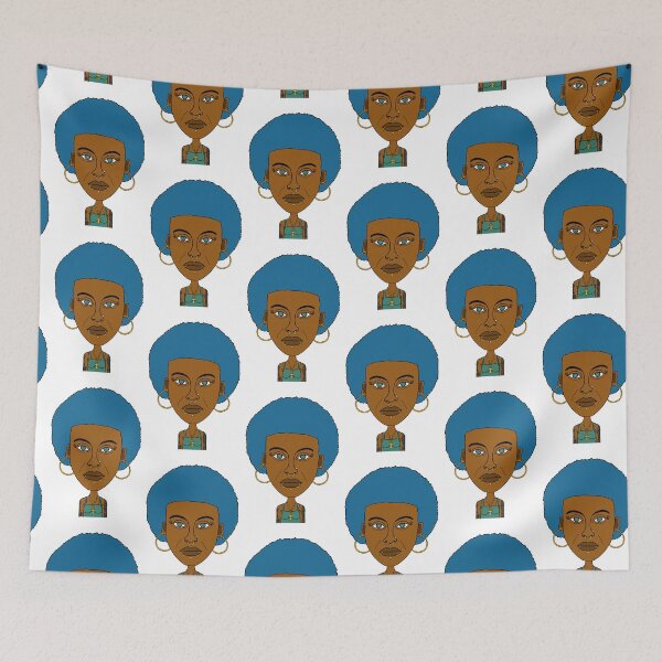 Item preview, Blue Afro Black Altgirl – Ankh & Piercings. Illustration. designed and sold by Eric Sintès.