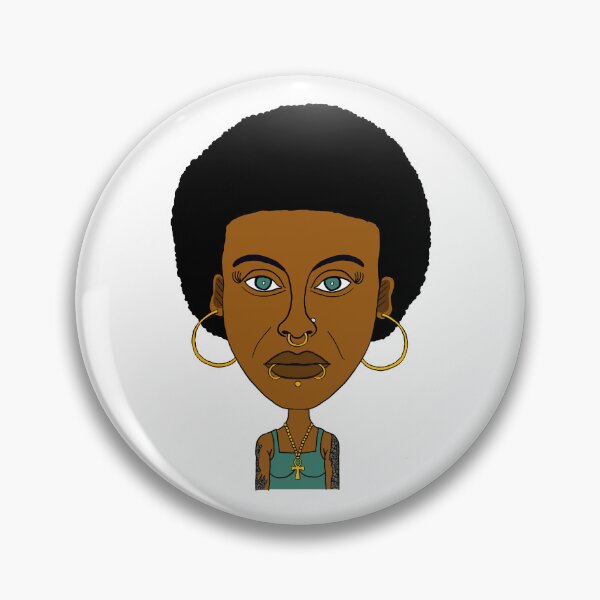 Item preview, Afro Black Altgirl – Ankh, Piercings & Gold Hoop Earrings. Illustration. designed and sold by Eric Sintès.