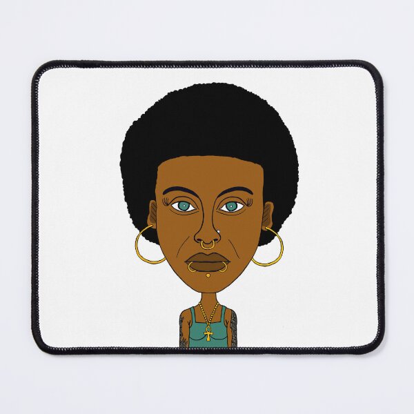 Item preview, Afro Black Altgirl – Ankh, Piercings & Gold Hoop Earrings. Illustration. designed and sold by Eric Sintès.