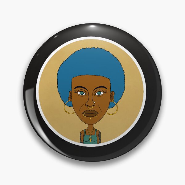 Item preview, Blue Afro Black AltGirl – Ankh & Piercings. Illustration. Circle Edition. designed and sold by Eric Sintès.