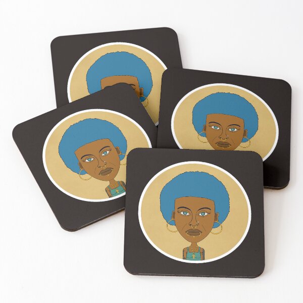 Item preview, Blue Afro Black AltGirl – Ankh & Piercings. Illustration. Circle Edition. designed and sold by Eric Sintès.