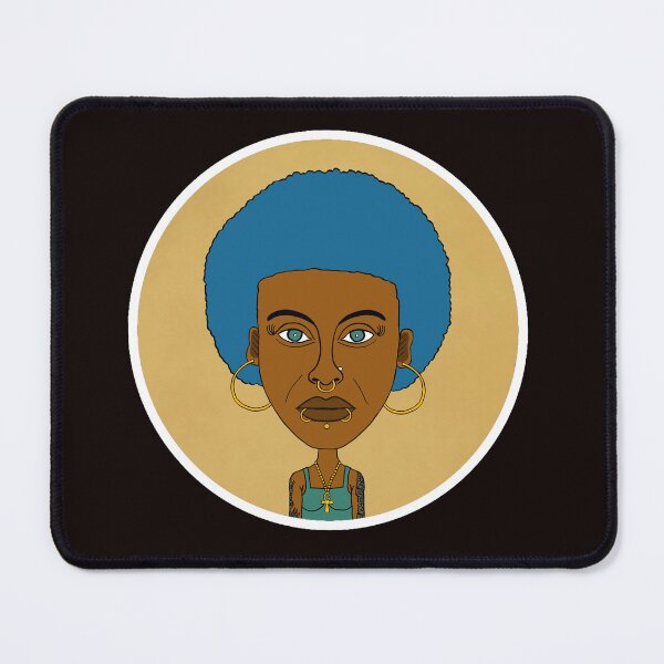 Item preview, Blue Afro Black AltGirl – Ankh & Piercings. Illustration. Circle Edition. designed and sold by Eric Sintès.