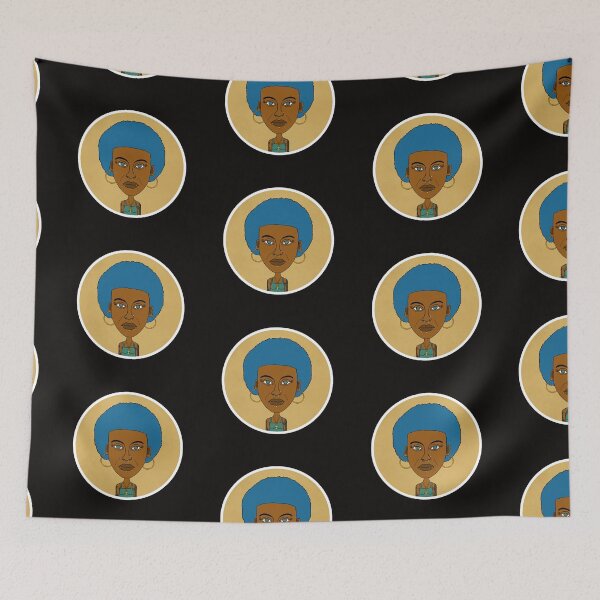 Item preview, Blue Afro Black AltGirl – Ankh & Piercings. Illustration. Circle Edition. designed and sold by Eric Sintès.