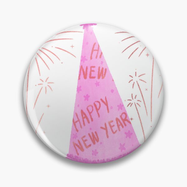 Item preview, Happy New Year Pink Party Hat with Fireworks designed and sold by 1234saad.