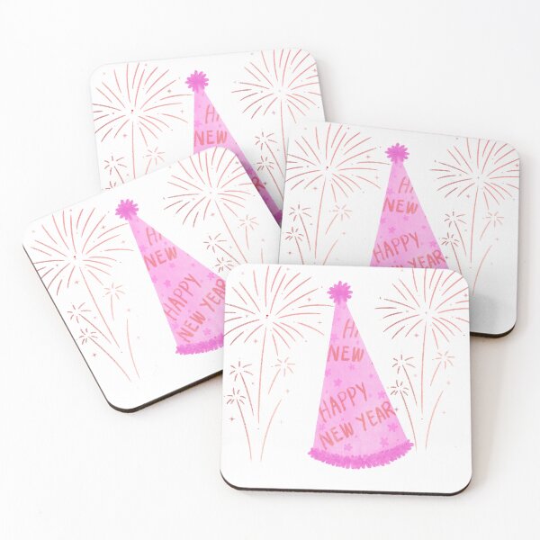 Item preview, Happy New Year Pink Party Hat with Fireworks designed and sold by 1234saad.