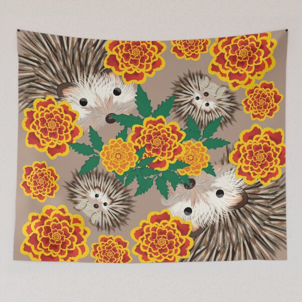 Item preview, Hedgehogs & Marigolds Nougat designed and sold by simplymslori.