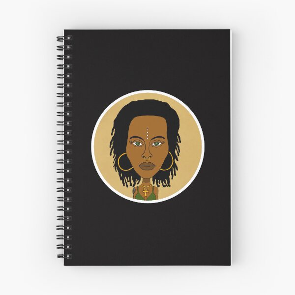 Item preview, Illustration of Black Altgirl with Dreadlocks, Ankh Necklace and Face Paint Dots. Circle Edition.  designed and sold by Eric Sintès.