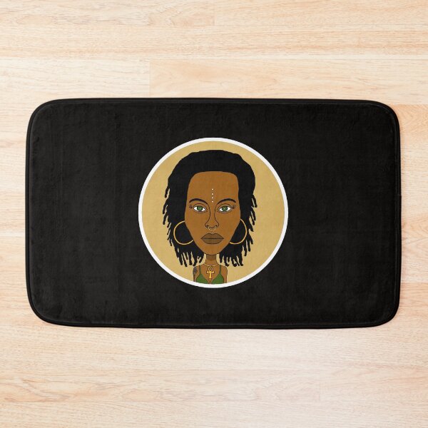 Item preview, Illustration of Black Altgirl with Dreadlocks, Ankh Necklace and Face Paint Dots. Circle Edition.  designed and sold by Eric Sintès.