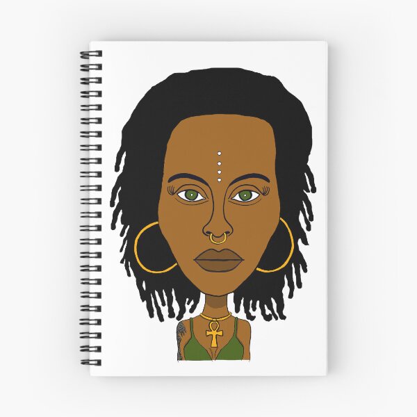 Item preview, Illustration of Black AltGirl with Dreadlocks, Ankh Necklace and Face Paint Dots. designed and sold by Eric Sintès.