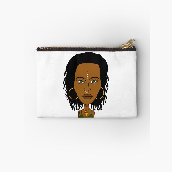 Item preview, Illustration of Black AltGirl with Dreadlocks, Ankh Necklace and Face Paint Dots. designed and sold by Eric Sintès.