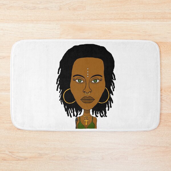 Item preview, Illustration of Black AltGirl with Dreadlocks, Ankh Necklace and Face Paint Dots. designed and sold by Eric Sintès.