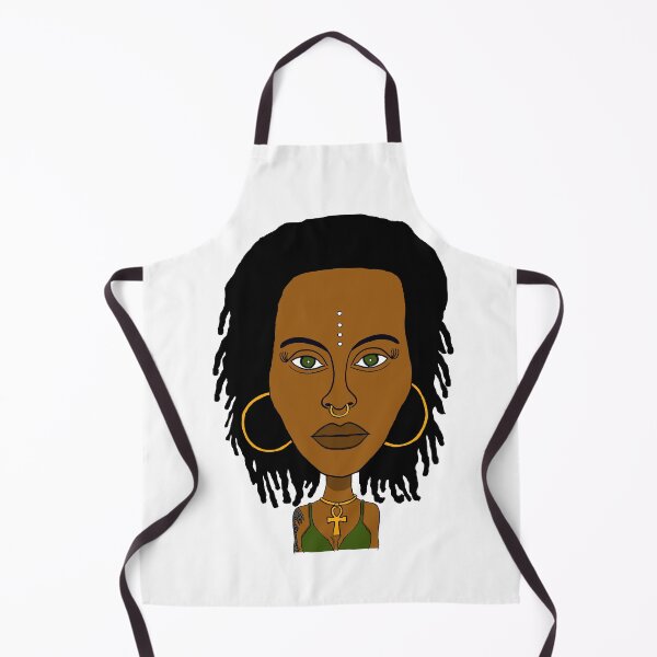 Item preview, Illustration of Black AltGirl with Dreadlocks, Ankh Necklace and Face Paint Dots. designed and sold by Eric Sintès.