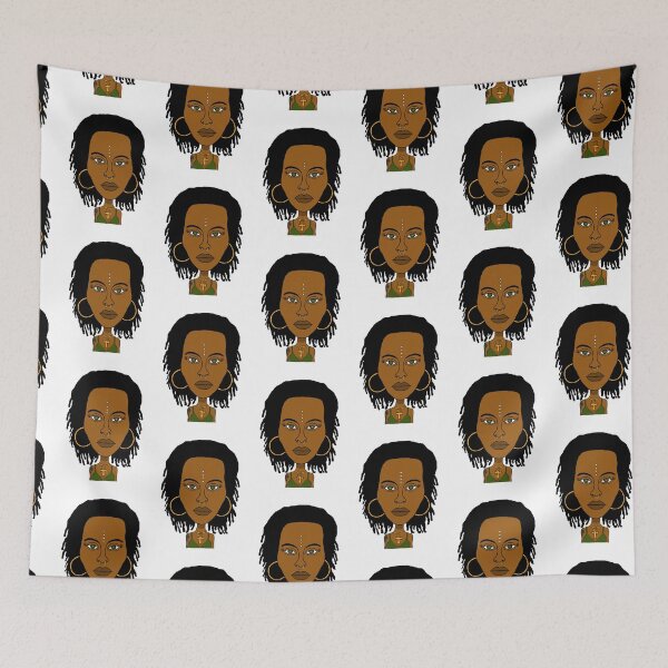 Item preview, Illustration of Black AltGirl with Dreadlocks, Ankh Necklace and Face Paint Dots. designed and sold by Eric Sintès.