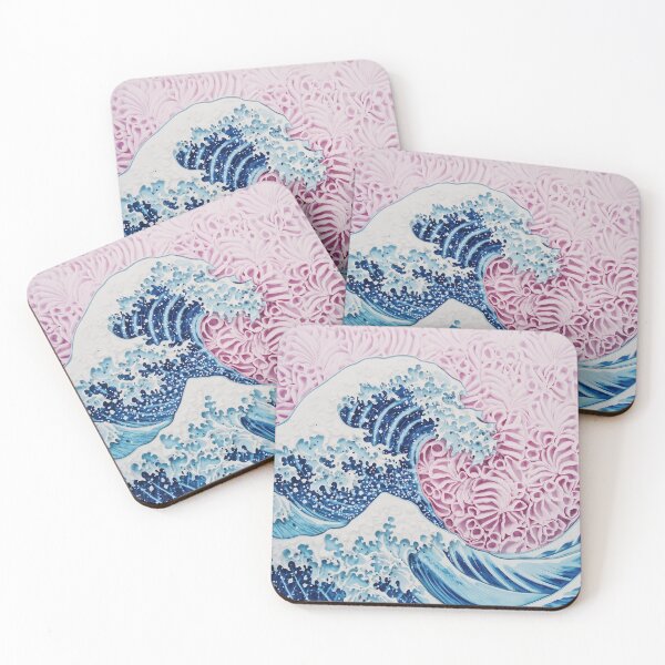 Item preview, The Great Wave Cotton Candy Art - Pastel Hokusai Japanese Wave designed and sold by Disco-Dazzler.