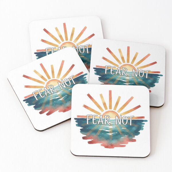Item preview, Fear Not – Watercolor Sunrise Over Ocean, Christian Encouragement Quote designed and sold by Sinfulchicken.