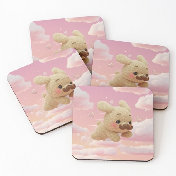 Item preview, Flying Moustache Puppy in Pink Clouds designed and sold by Jchan24.