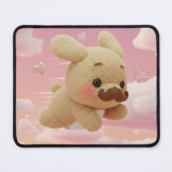 Item preview, Flying Moustache Puppy in Pink Clouds designed and sold by Jchan24.