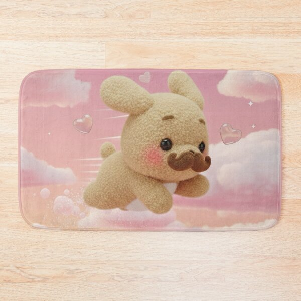 Item preview, Flying Moustache Puppy in Pink Clouds designed and sold by Jchan24.