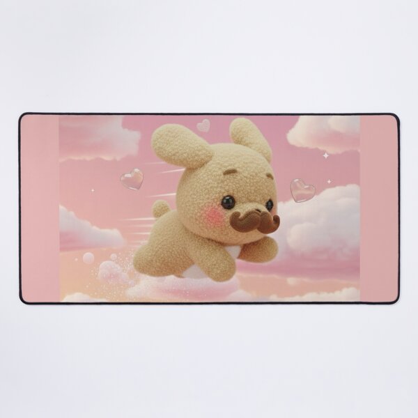Item preview, Flying Moustache Puppy in Pink Clouds designed and sold by Jchan24.