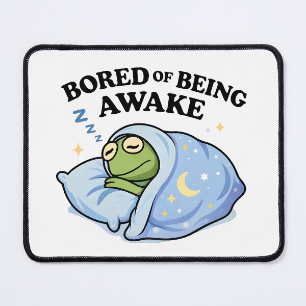 Item preview, Bored of Being Awake – Sleepy Frog Funny Illustration designed and sold by Senkov.