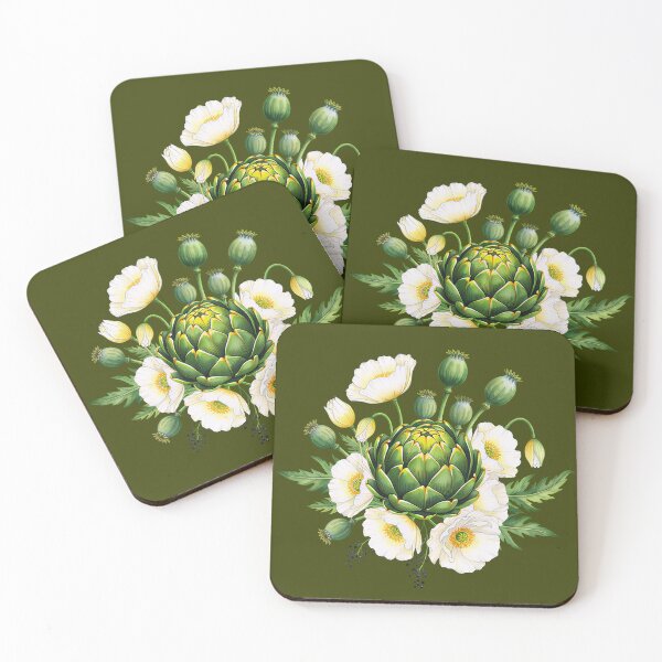 Item preview, Vintage Artichoke Blossom and Poppy Illustration designed and sold by LinaValearte.