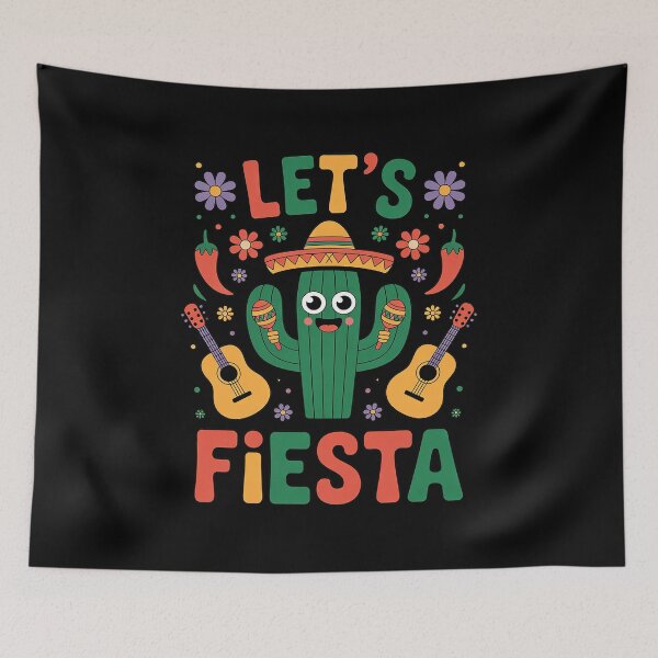 Item preview, Lets Fiesta Cinco De Mayo with Guitar Cactus Sombrero designed and sold by KristieRamsey.