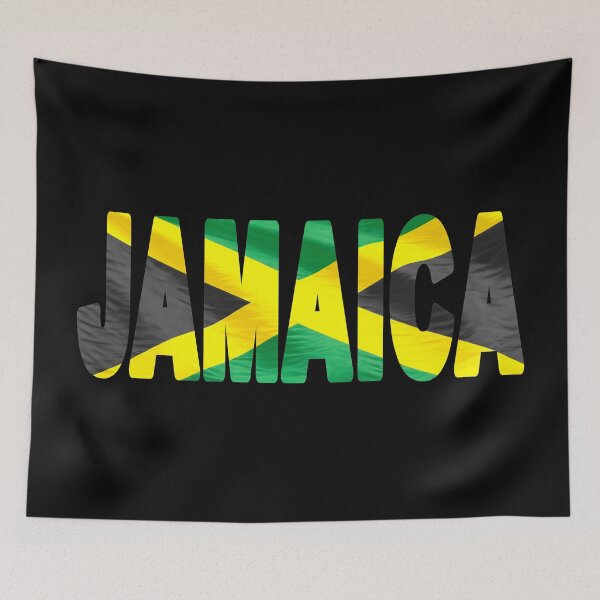 Item preview, JAMAICA - Flag Flying in Wind cut to Letters Souvenir Sticker Shirt designed and sold by Adam Gormley.