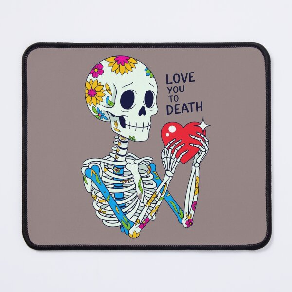 Item preview, Colorful Retro Skeleton "Love You To Death" Valentine Gift designed and sold by Design_Your_Day.