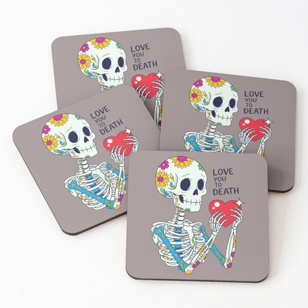 Item preview, Colorful Retro Skeleton "Love You To Death" Valentine Gift designed and sold by Design_Your_Day.