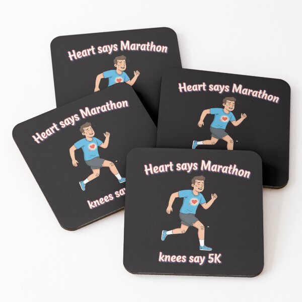 Item preview, Heart Says Marathon, Knees Say 5K – Funny Running  designed and sold by LaurannaDesign.
