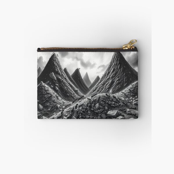 Item preview, Surreal Ant Colony Mountains - Black and White Fantasy Landscape Art designed and sold by EllDAV777.