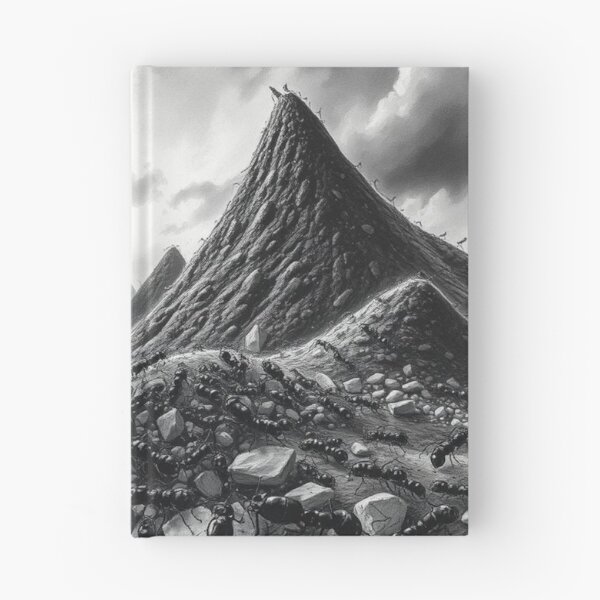Item preview, Surreal Ant Colony Mountains - Black and White Fantasy Landscape Art designed and sold by EllDAV777.