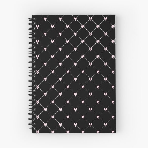 Item preview, Coquette pink bow pattern on black background  designed and sold by FatBirdie.