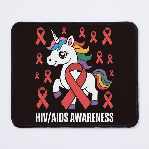 Item preview, Dabbing Unicorn Red Ribbon HIV AIDS Awareness Support Day designed and sold by MichaelStalkas.