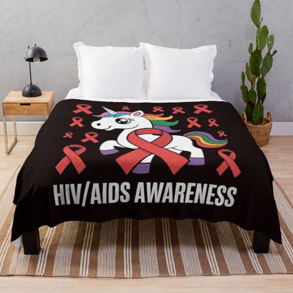 Item preview, Dabbing Unicorn Red Ribbon HIV AIDS Awareness Support Day designed and sold by MichaelStalkas.