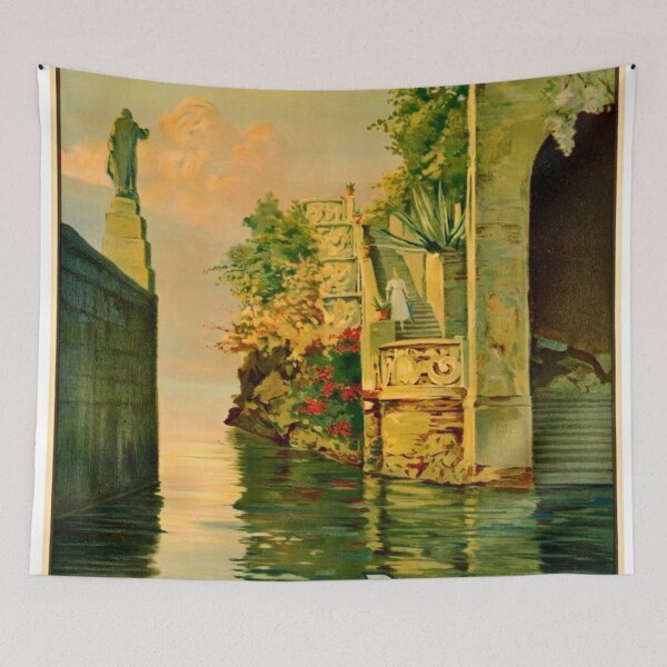 Item preview, Vintage Travel Poster: Punta di Balbianello, Lake Como, Italy designed and sold by CharlieDesings.