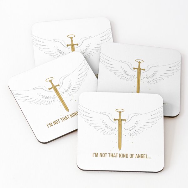 Item preview,  I’m Not That Kind of Angel… – Funny Sassy Angel Wings Sword Quote (Gold) designed and sold by Sinfulchicken.