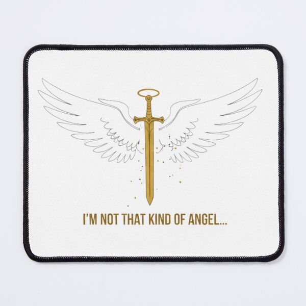 Item preview, I’m Not That Kind of Angel… – Funny Sassy Angel Wings Sword Quote (Gold) designed and sold by Sinfulchicken.