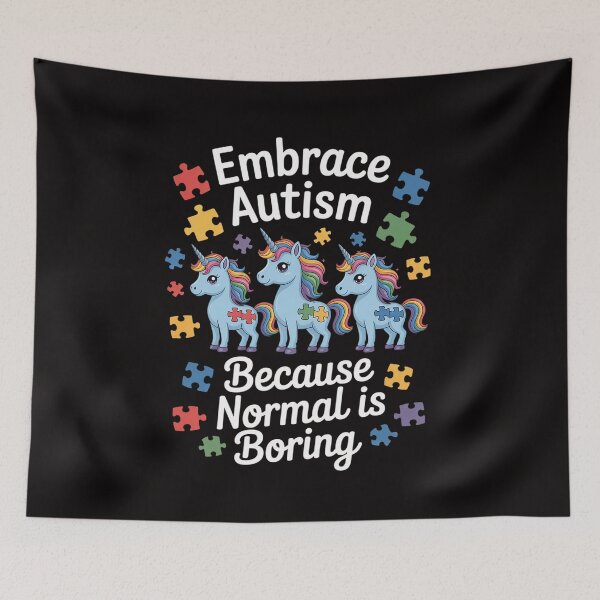 Item preview, Embrace Autism Because Normal Is Boring Unicorn Autism Day designed and sold by HesterFoley.