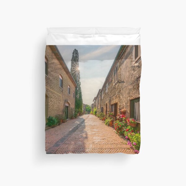 Item preview, Street in Sovana, flowers and old building. Tuscany, Italy designed and sold by Stefano Orazzini.