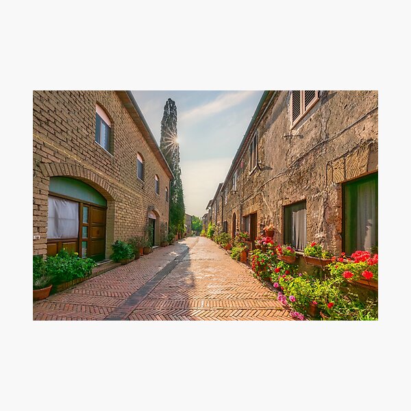 Item preview, Street in Sovana, flowers and old building. Tuscany, Italy designed and sold by Stefano Orazzini.