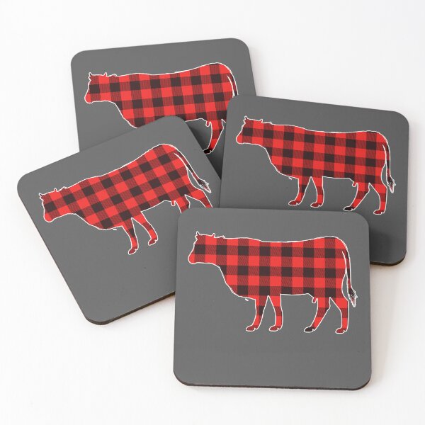 Item preview, COW Buffalo Plaid Silhouette – Rustic Woodland Farm Animal Design designed and sold by PinkyDona.