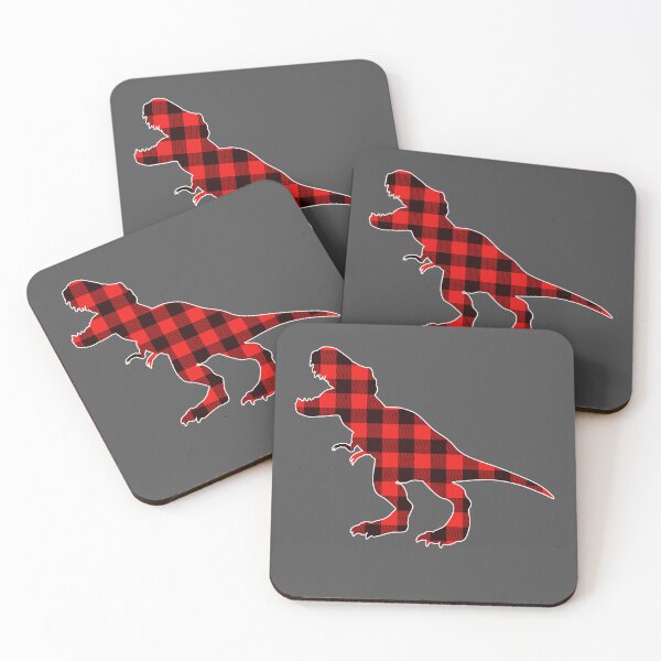 Item preview, dinosaur t rex Buffalo Plaid Silhouette – Rustic Woodland Farm Animal Design designed and sold by PinkyDona.