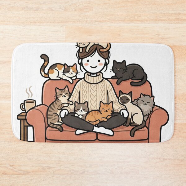 Item preview, Cute Cat Mom Aesthetic Stick Figure Crazy Cat Lady Cozy Vibe Sweater Weather Feline Lover designed and sold by StickyGuys.