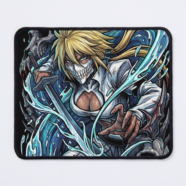 Item preview, Blonde Haired Shark Espada Tercera Arrancar Resurrection Tiburon Water Cascade Swordswoman Hollow Mask Fierce Queen Anime Warrior Fan Art Portrait Illustration Poster T-Shirt Sticker Print Gift designed and sold by Senpaiwaves.