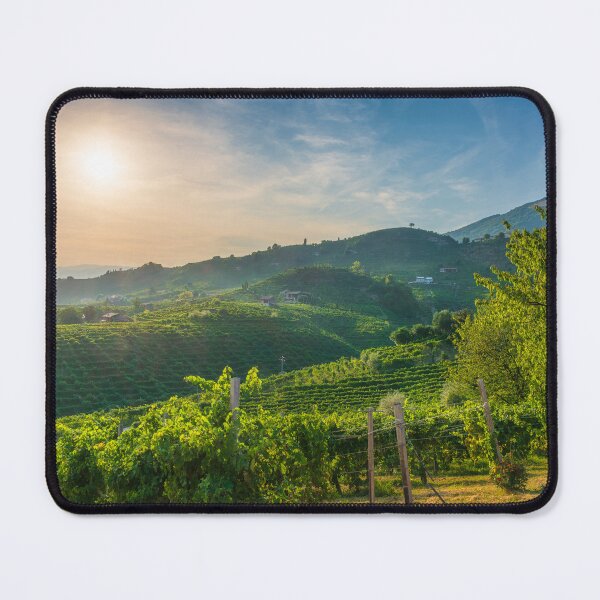 Item preview, Prosecco Hills vineyards and trees at sunset. Valdobbiadene, Italy designed and sold by Stefano Orazzini.