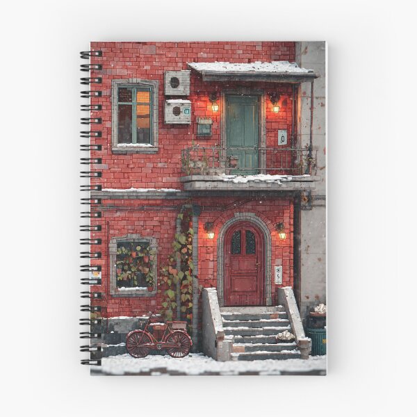 Item preview, Snowy Brick Building with Bicycle designed and sold by Savannah Gibbs.