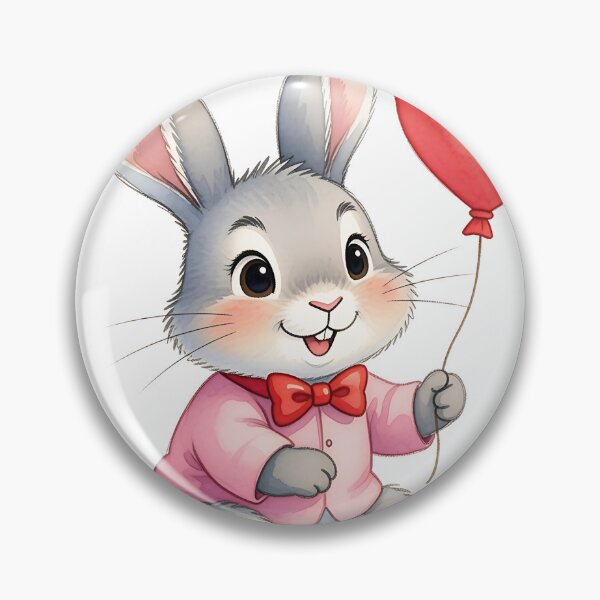 Aperçu de l'œuvre Un adorable lapin tenant un ballon en forme de cœur rouge pour la Saint-Valentin créée et vendue par Alexzel.