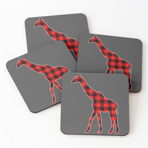 Item preview, giraffe Buffalo Plaid Silhouette – Rustic Woodland Farm Animal Design designed and sold by PinkyDona.